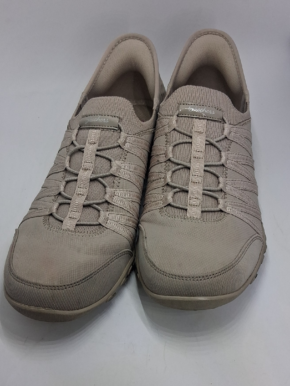 Skechers Neutral Taupe Slip-On Knit Sneakers